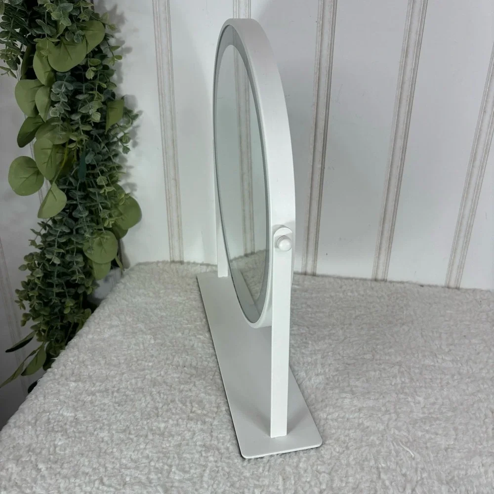 LED Lighted Makeup Mirror Vanity Adjustable Cosmetic Tabletop Round White Beauty